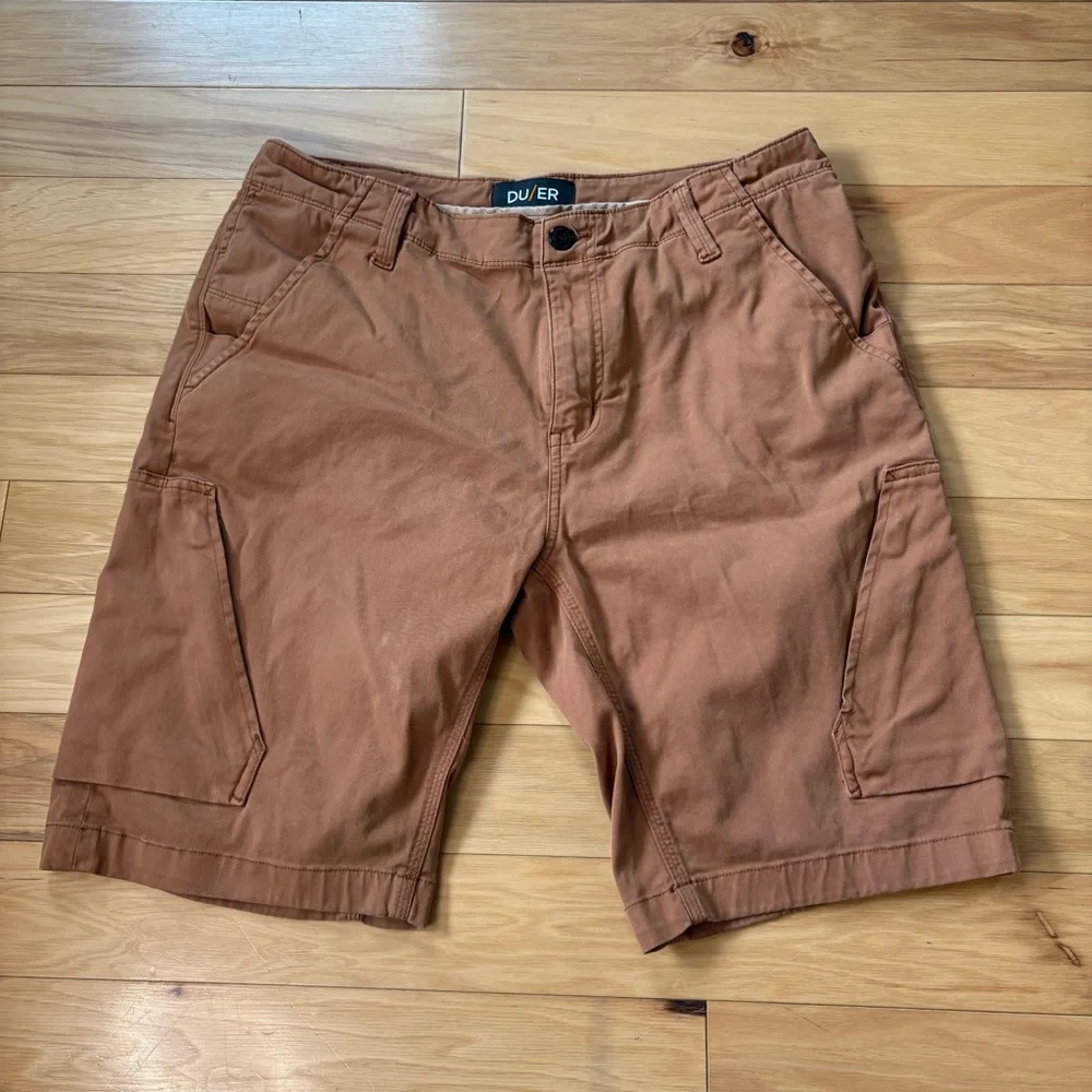 DU/ER Live Lite Adventure Shorts Mens Sz 36 Orange Cargo Canvas 10